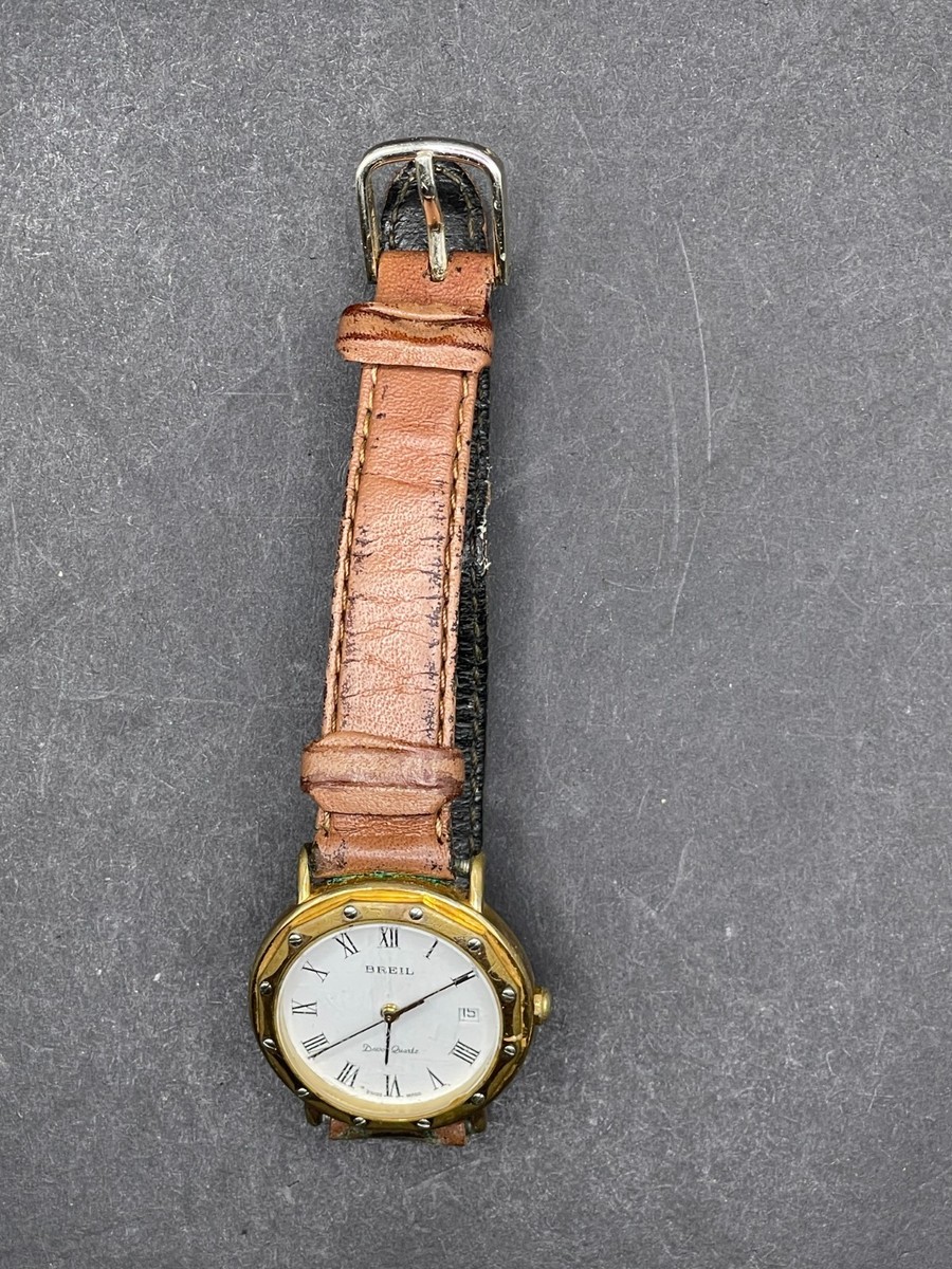 Vintage Breil ladies gold tone dress watch NEW BATTERY Spectacular Vintage 1990 main image 3