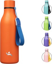 Insulated Water Bottle with Strap,18 oz Double Wall Stainless Steel Vacuum