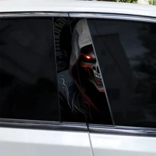 2pcs Skull Car B-Pillar Decals Cool Door Pillar Decals Car Styling Decals