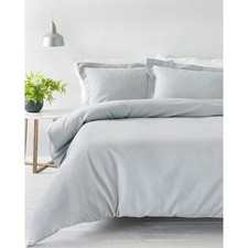 furn. Riva Paoletti Super King Duvet Cover Set Silver Gray Waffle Weave Procure...