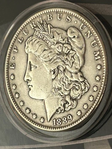 Morgan 1889 Silver Dollar $1 Coin Circulated really good condition