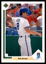 Bob Boone 1991 Upper Deck #502 Royals MLB READ FREE SHIPPING AutographDen