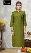 Indian women's Green Kurti / Kurta / Tunic, No Pants Included, Size XXL 44