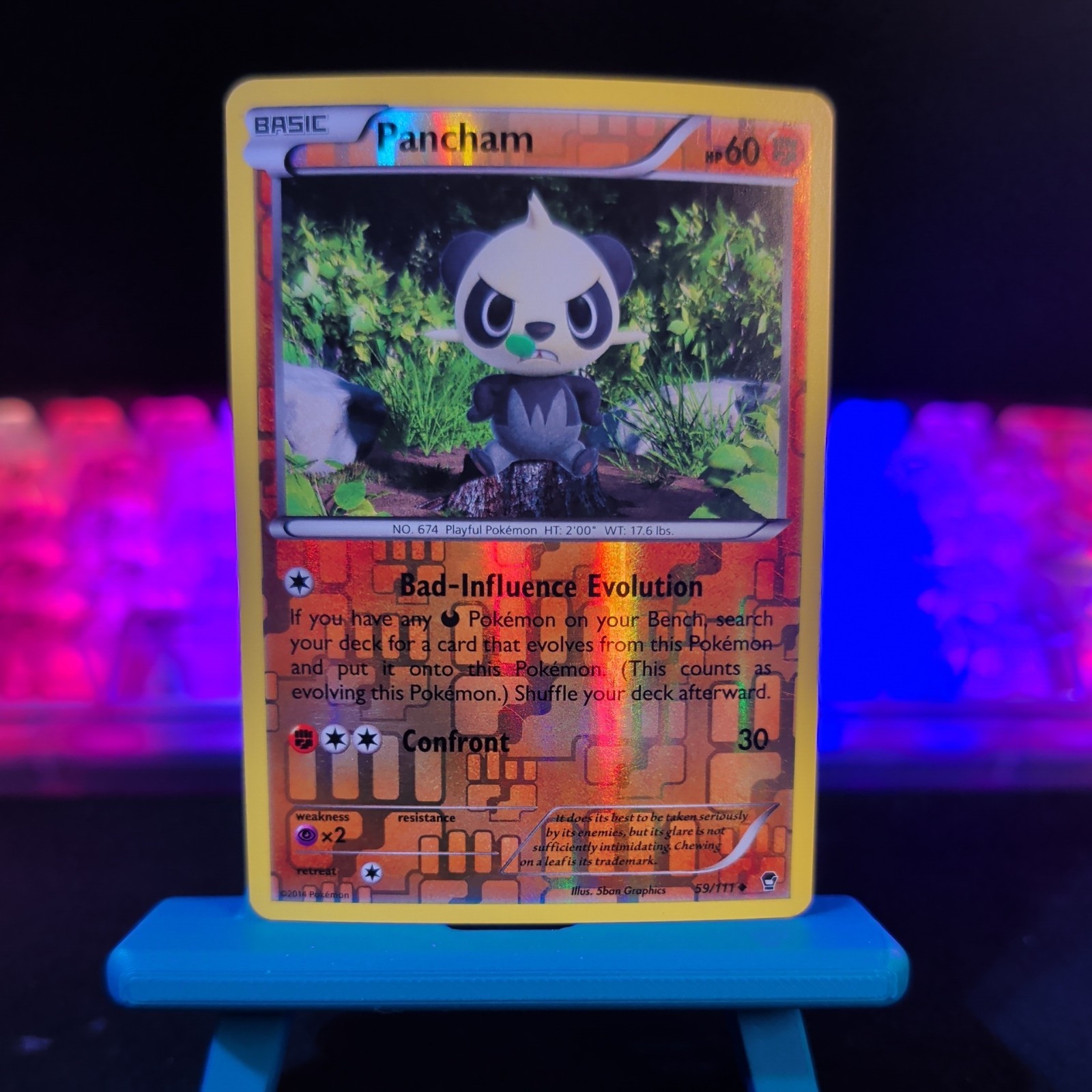  Pancham - 59/111 - Reverse Holo - Pokemon Cards 