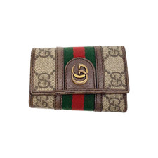 Gucci GG Supreme GG Marmont Ophidia Sherry Line 6-Key Case 603732 W/Box Genuine