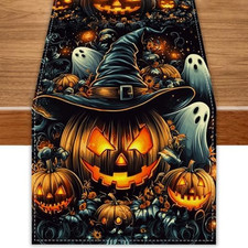 Ghost Pumpkin Table Runner Halloween Decorations for Home Decor
