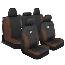 Cat Black Brown Car Seat Covers Full Set - Front Seat Covers Rear Bench S...