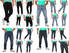 Mens Slim Fit Jeans Stretch Denim Pants Slim Skinny Casual Designer Jeans
