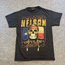 Vintage Willie Nelson Skull Zion Rootswear Shirt Outlaw Country Small