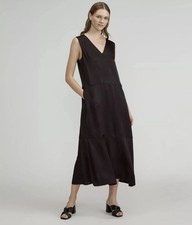 Everlane The Satin v neck maxi dress viscose M / New
