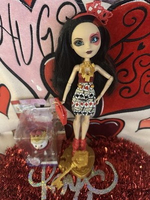 Ever After High ~ Lizzie Hearts Book Party Doll Complete Stand Shuffle Pet