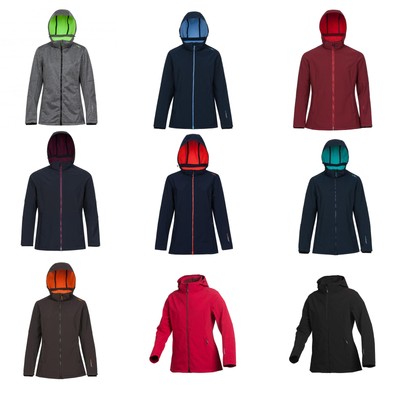 CMP Damen Softshell Jacke Zip Hood 3A22226 Mittelblau