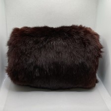 Vintage fur muff Child size real Brown Fur Hand Warmer 10 Inches Long