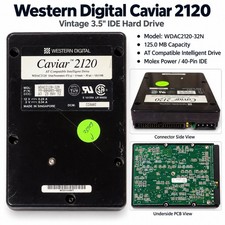 Western Digital Caviar 2120 WDAC2120-32N 125MB 3.5" IDE PATA Vintage Hard Drive