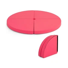 Tangkula Pole Dance Mat, Foldable Round Crash Mat with EPE Foam Padding & PU ...