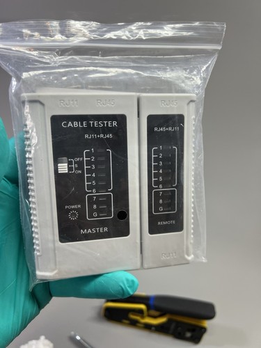 RJ45 Crimping Tool Kit Network Cable Line Tester Cat6 RJ45 Pass Through Connect - Afbeelding 12 van 17