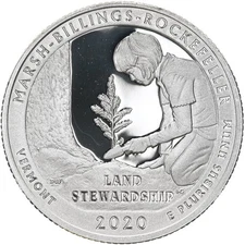2020 S Marsh-Billings-Rockefeller Park 99.9% Silver Quarter ATB Gem Proof DCam