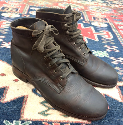 WOLVERINE 1000 MILE EVANS boots mens 8D Horween dark brown leather sole USA
