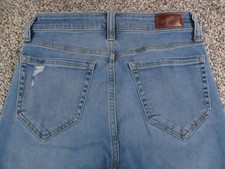 Hollister High-Rise Flare Jeans Womens 6 Blue Light Distressed Stretch 26x28