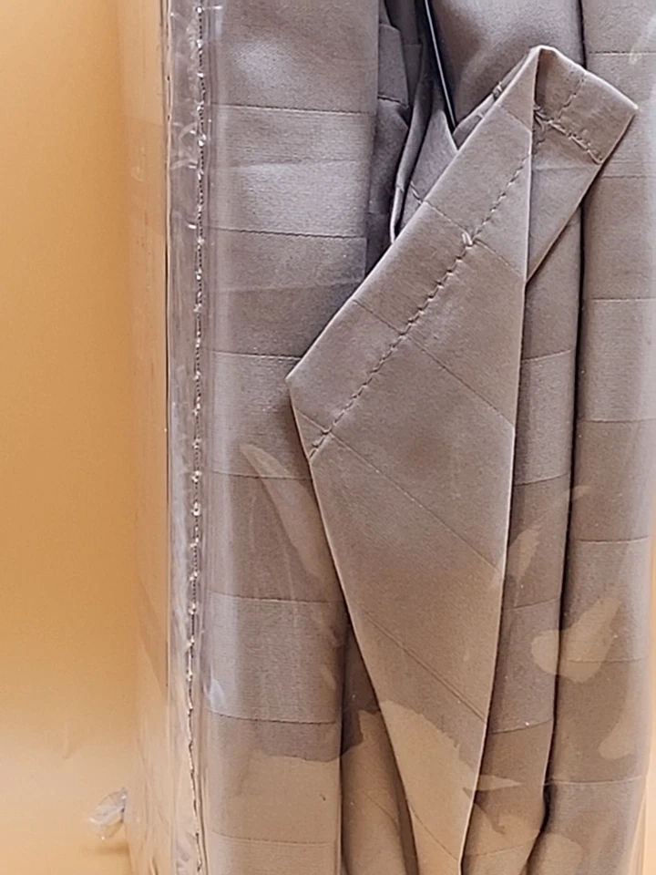 Wamsutta Pima Cotton Taupe Gold Damask Stripe Full Bed Skirt 500 Thread Count - Image 4 of 4