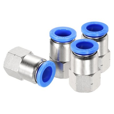4 Stk. Innengewinde Push-to-Connect-Armaturen 3/8'' durchmesser x 1/8'' NPT Silber