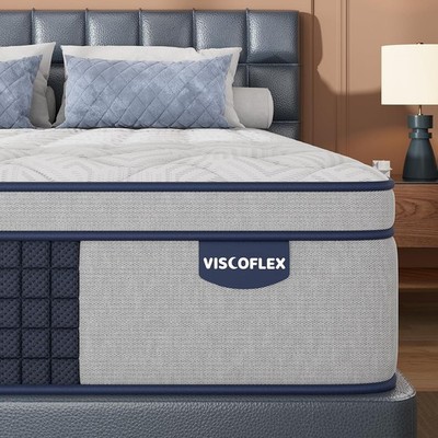 Extra Firm King Size Mattress 14 Inch - Hybrid Mattress for Extra Back