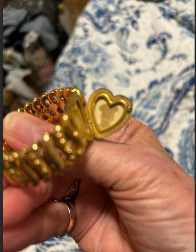 Rare WWII American Queen Sweetheart Bracelet Heart Locket Photo Pitman Keeler