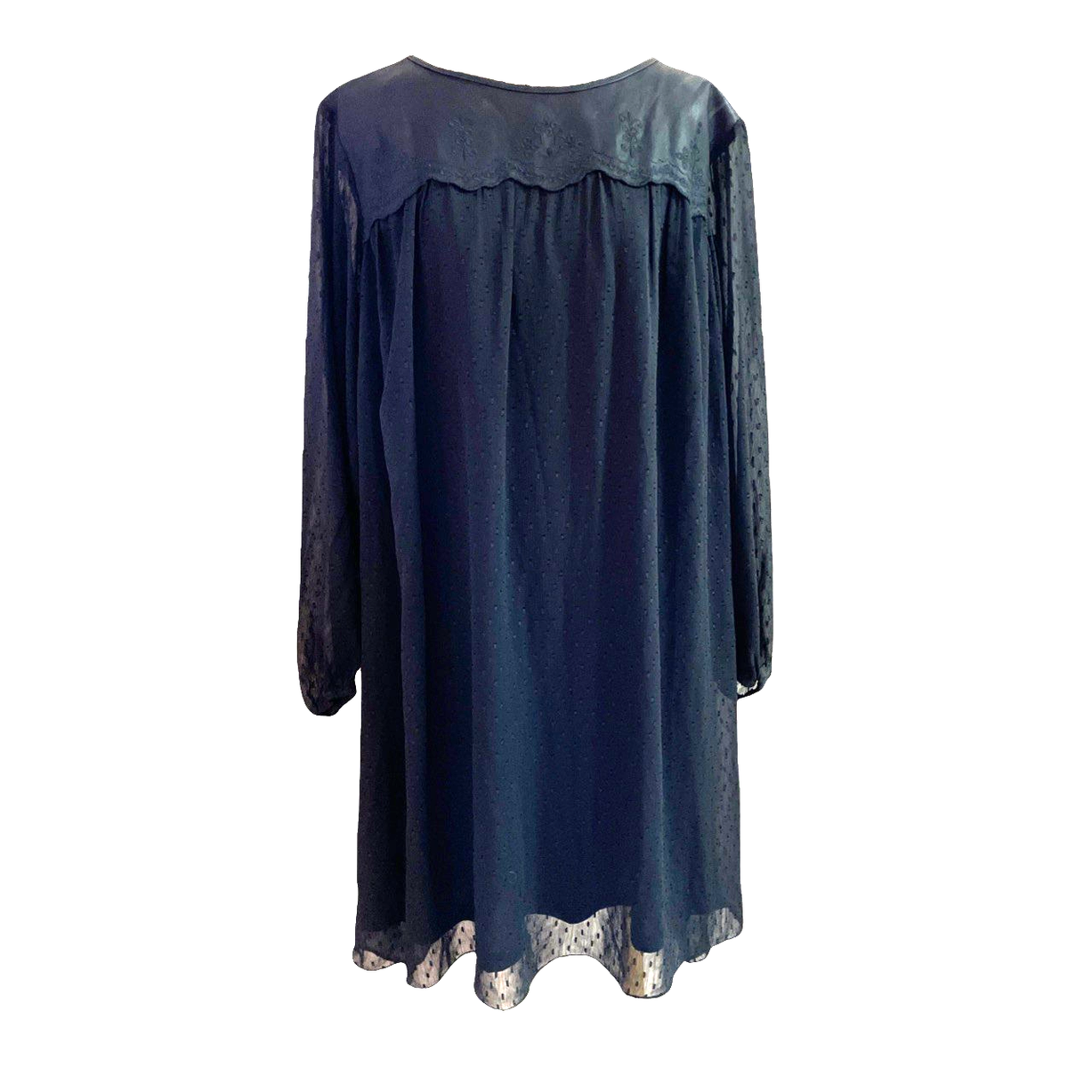 sheer swiss dot dress Swiss Dot Sheer Ruffle Trim Dress
