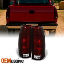 Fit 88-98 Ck C10 Gmc Sierra Suburban Pickup Truck Dark Red Tail Light Lamps