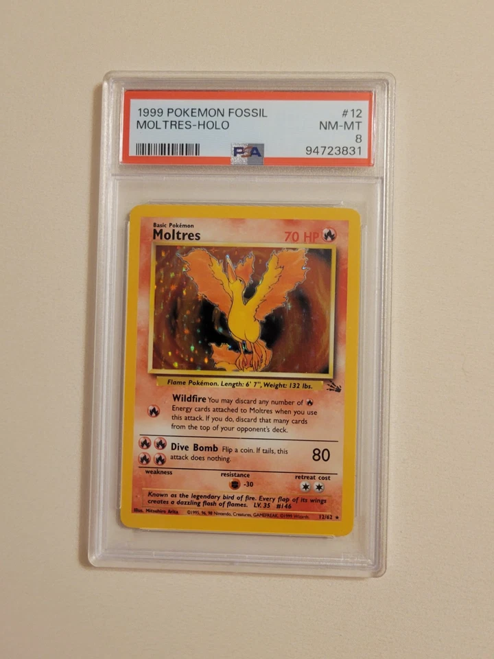 Moltres - Pokemon Fossil #12 - Near Mint to Mint PSA 8 - Image 2 of 4