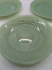 3 X Vintage Jadeite Fire King Green Milk Glass Plate Floral Alice Pattern 6"