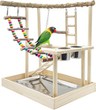 Bird Playground Parrots Wood Perch Stand Cockatiel Playground Bird Play Gym Colo