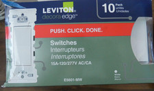 10 Pk White Leviton E5601-MW Decora Edge 15 A...