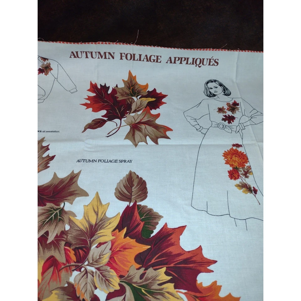 Vintage Autumn Foliage Fabric Applique Panel VIP Cranston Print Works - Image 2 of 4