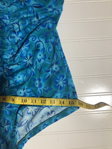 Maxine Teal/Turquoise One Piece Slimming Ruched Front Padded Swimsuit Women 10 - Picture 4 of 10