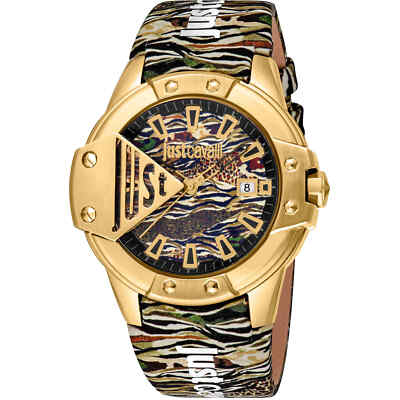 Just Cavalli Women's Watch Scudo Quartz Multicolor Leather Strap JC1G260L0035
