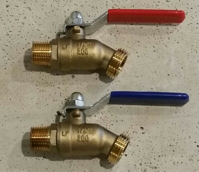 #ad #ad PAIR 1 2quot; Male NPT Full Port Ball Valve Lever Hose Washing Machine Bibb Spigot $25.00