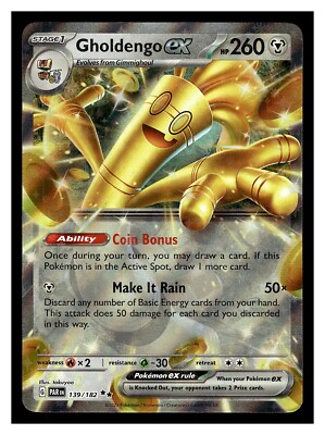 Pokemon Paradox Rift Gholdengo ex 135/182 Double Rare | eBay