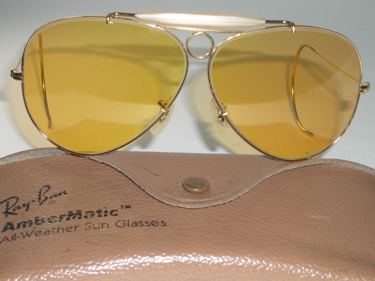 1960's VINTAGE BAUSCH & LOMB RAY-BAN ALL-WEATHER AMBERMATIC