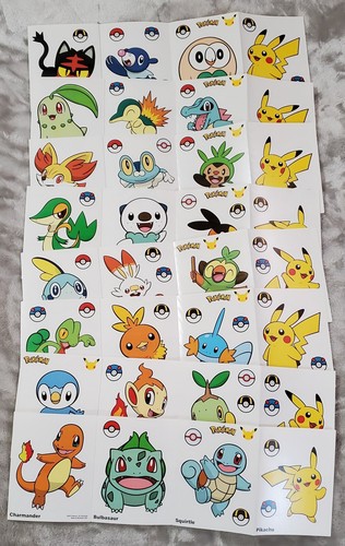 4 PIECE MCDONALDS POKEMON STICKER SHEET YOU PICK PIKACHU CHARMANDER PIPLUP ..... | eBay