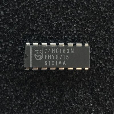 (PKG of 10) 74HC163N Presettable Synch. 4-Bit Binary Counter, PDIP-16, Philips