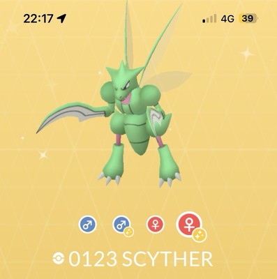 Pokemon Go Shiny Scyther Registriert/Unregistriert/30Day/Lucky/Home OT/Trades