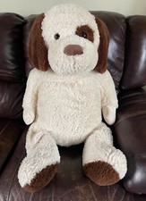Dan Dee Dog Puppy 36  Plush Jumbo Large Tan Cream Beige Brown Spot Stuffed Animal