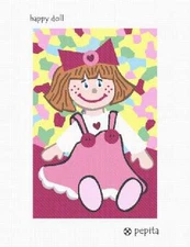 Happy Doll Needlepoint Kit or Canvas