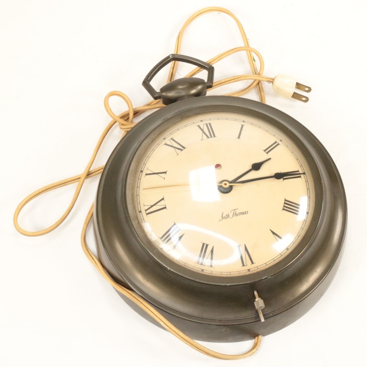 Seth Thomas Green Wall Clock Mid Century Modern Glance E923-000 PD17