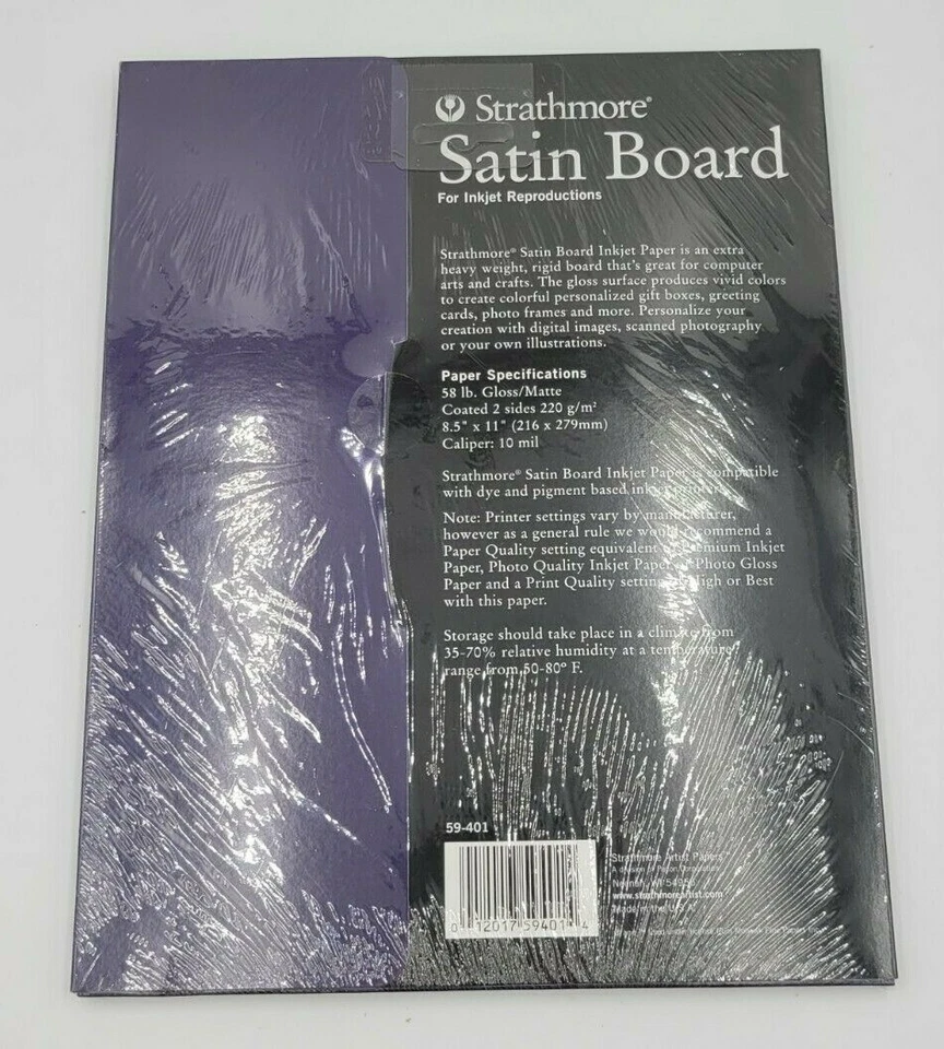 Strathmore - Satin Board Inkjet Paper 20-Sheets 8.5" x 11" - 59-401 New - Image 2 of 4