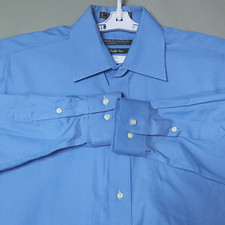 Forsyth of Canada Shirt Mens 15.5 32 33 Blue Wrinkle Free