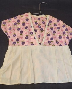 Vintage Clothes Pin Holder Bag Handmade Pink and purple Flower Dress 