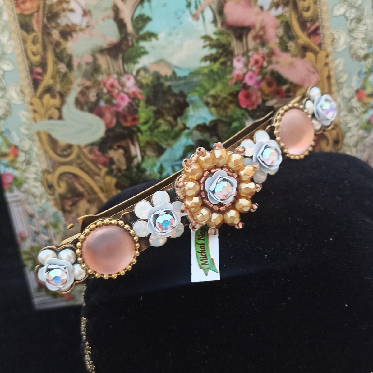 Michal Negrin Hair Clip Michal Negrin Signed Hair Clip Purple Pink Red Hairpin  main image 4