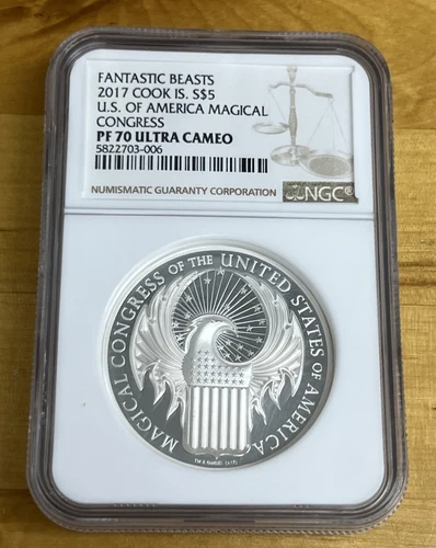 2017 Cook Islands $5 Fantastic Beasts Magical Congress NGC PF-70 Ultra Cameo